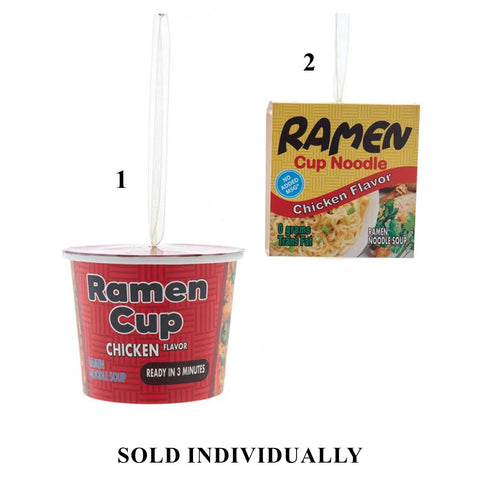 Ramen Noodle Cup Ornaments, 3" (2 styles - sold individually)