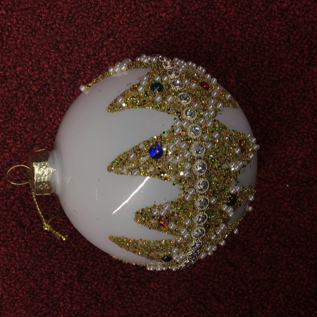 Kurt S. Adler white/Gold Ornament