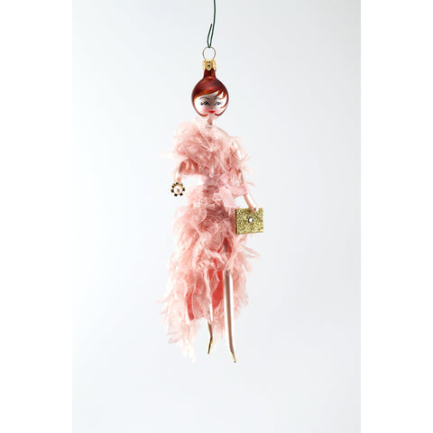 Lady in Fringes Fur Dress Ornament