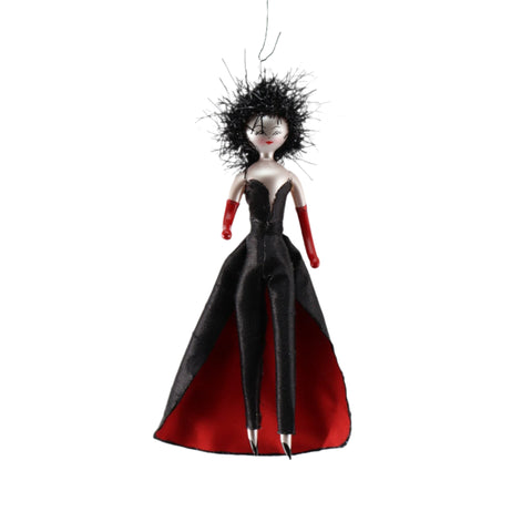 Lady in Black Suit W/ Red Tail Ornament