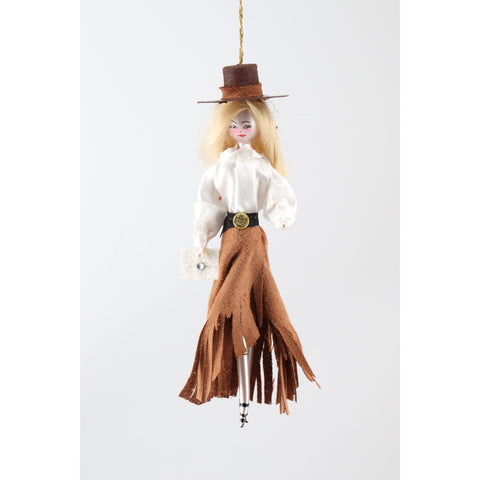 Cowgirl Style Girl Glass Ornament