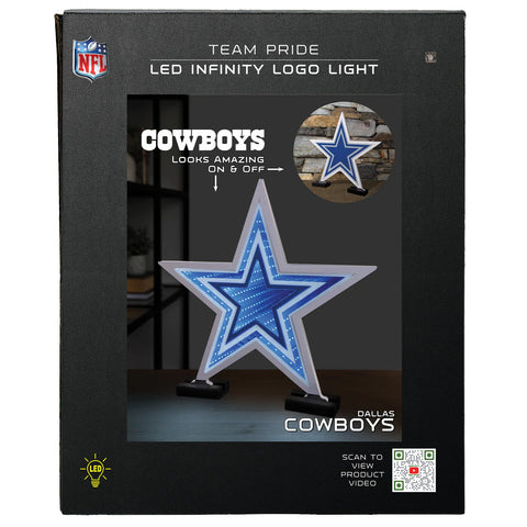 Dallas Cowboys LED Infinity Logo Light, Acrylic, w/UL Plug, 14.5"
