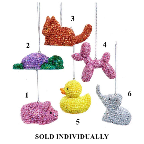 Bedazzled Animal Collection Ornaments, 3.25" (6 styles - sold individually)