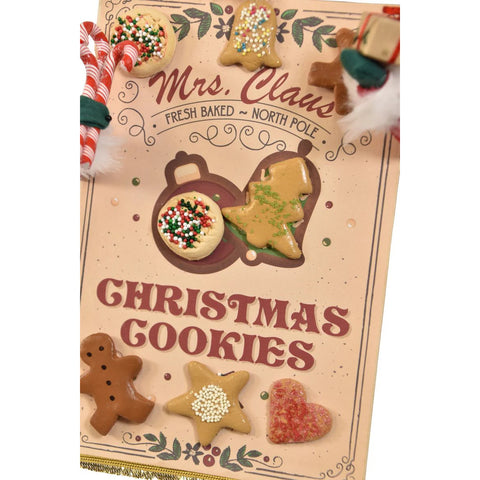 Santa w/Cookie Sandwich Board Caroler Figurine, 13"