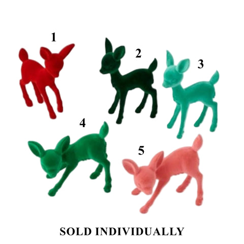 Flocked Standing/Crouching 50s Deer, 5.5" (6 styles - sold individually)