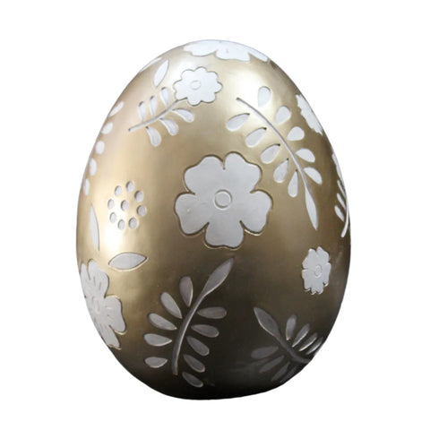 Easter Egg Figurine, 16" (Gold/White)