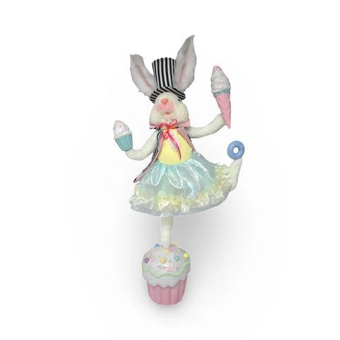 Miss Dancing Bunny On Cupcake Figurine, 35"