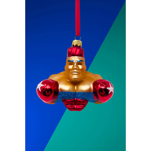 Knockout Boxer Glass Christmas Ornament (Erik), 4.5"