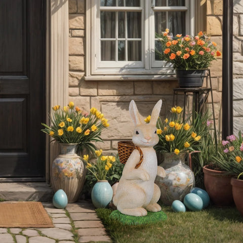 Easter Sitting Bunny Carrying Basket, 31"