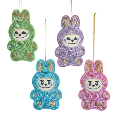 Pink, Purple, Blue & Green Bedazzled™ Monster Ornament, 4" (4 styles - sold individually)