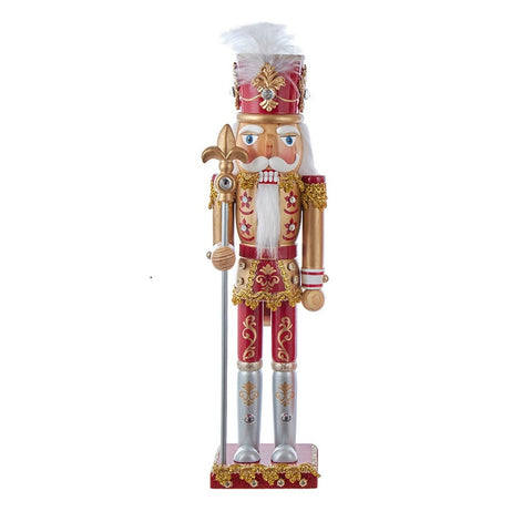 Champagne Gold & Garnet Red Nutcracker, 15" (2 styles - sold individually)