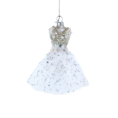 Glass Dress Ornament, 3.5" (2 styles - sold individually)