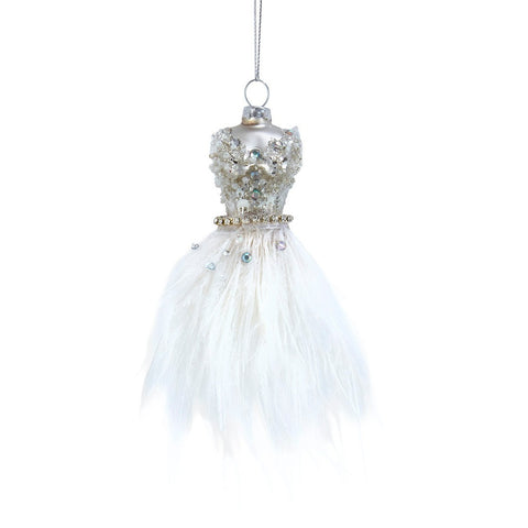 Glass Dress Ornament, 3.5" (2 styles - sold individually)
