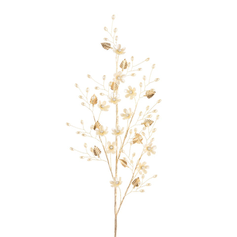 Gold and Pearl Floral Spray, 28"