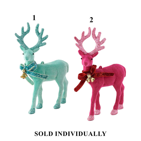 Flocked Deer, 9" (2 styles - sold individually)