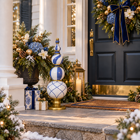 Finial Blue/White