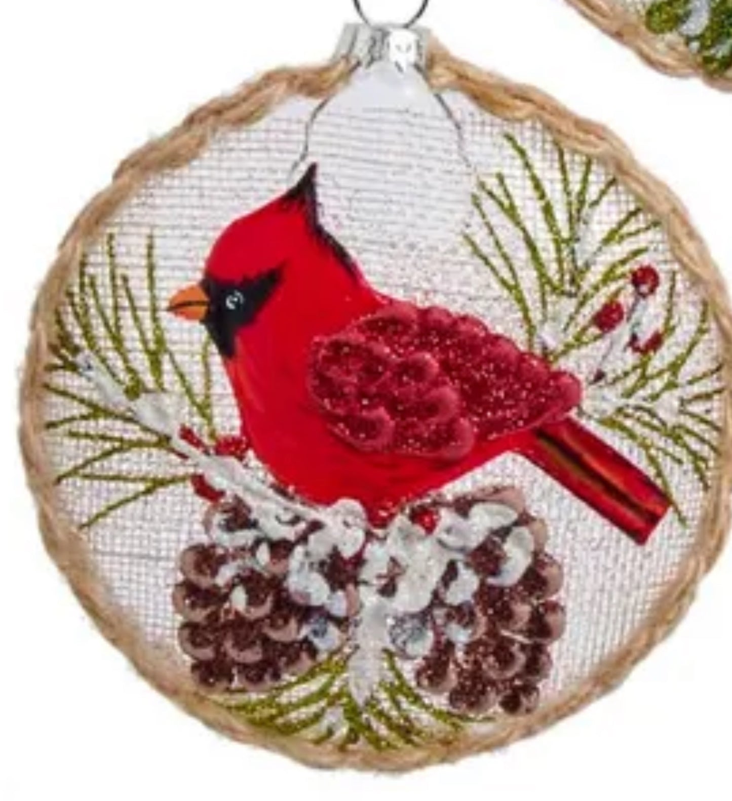 Cardinal Glass Back Ornament