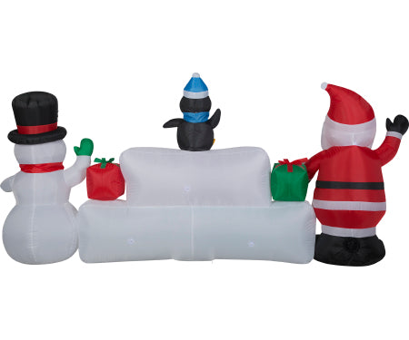 Airblown Inflatable MERRY CHRISTMAS Sign with Santa & Friends