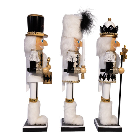 Black, White & Gold Nutcracker Figurines, 15" (3 styles - sold individually)