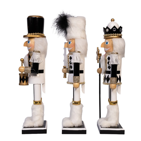 Black, White & Gold Nutcracker Figurines, 15" (3 styles - sold individually)