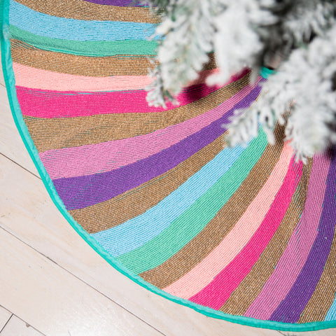 Gold Candyland Swirl Tree Skirt, 48" (ITES x Sami Riccioli)