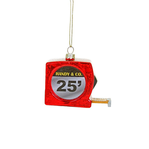 Glass Tape Measure Ornament, 3.5"