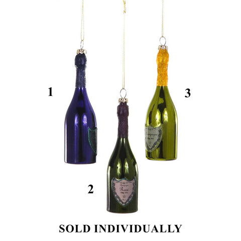 Glass Champagne Bottle, 5" (3 styles - sold individually)