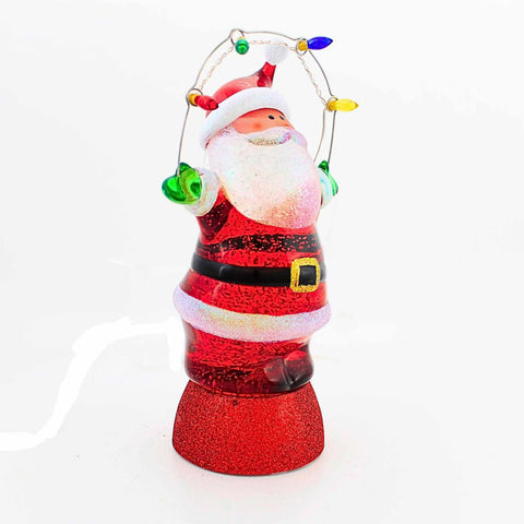 Lighted Swirling Santa w/ Lights, 9"