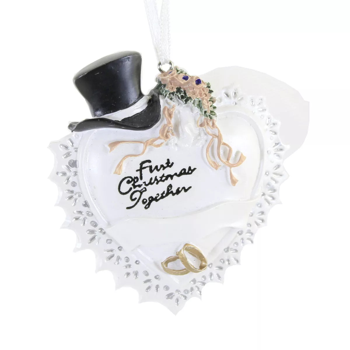 "First Christmas Together" Top Hat & Veil Ornament