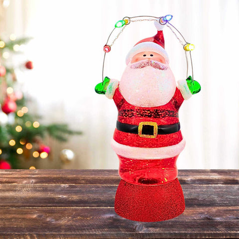 Lighted Swirling Santa w/ Lights, 9"