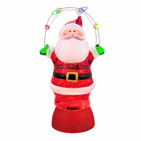 Lighted Swirling Santa w/ Lights, 9"