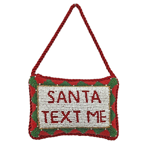 Beaded "Santa Text Me" Doorknocker, 4 x 6"
