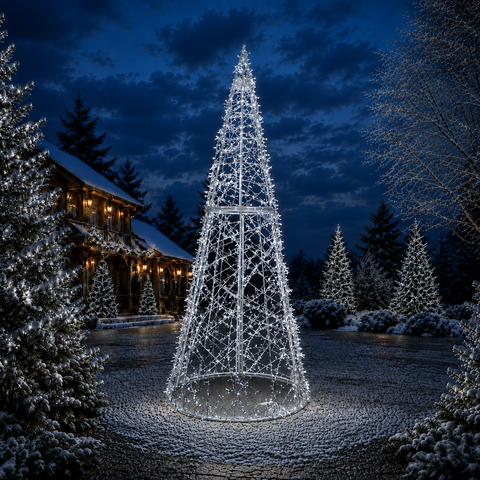 Lighted Cone Struct, Cool White, 12 ft. (370CM)