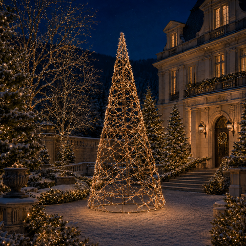 Giant Christmas Cone Struct Tree, LED Lit (Warm White), 15ft