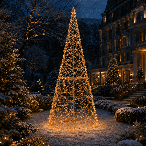 Giant Christmas Cone Struct Tree, LED Lit (Warm White), 18ft