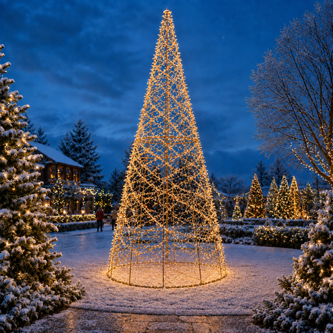 Giant Christmas Cone Struct Tree, LED Lit (Warm White), 18ft