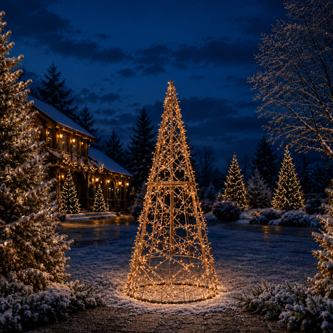 Giant Christmas Cone Struct Tree, LED Lit (Warm White), 9ft
