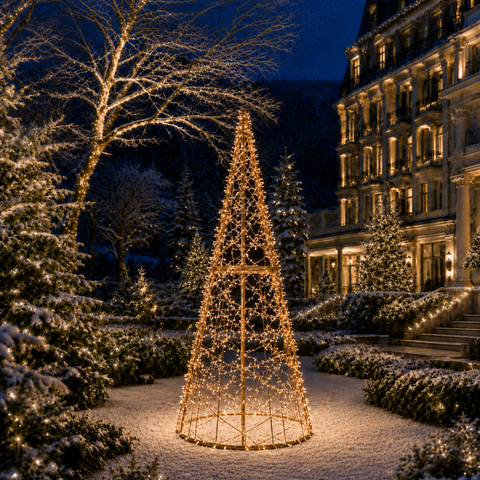 Giant Christmas Cone Struct Tree, LED Lit (Warm White), 9ft