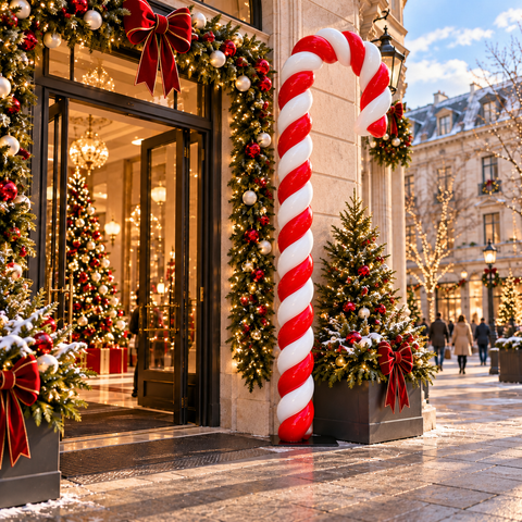 Giant Fiberglass Candy Cane Decoration, 138"