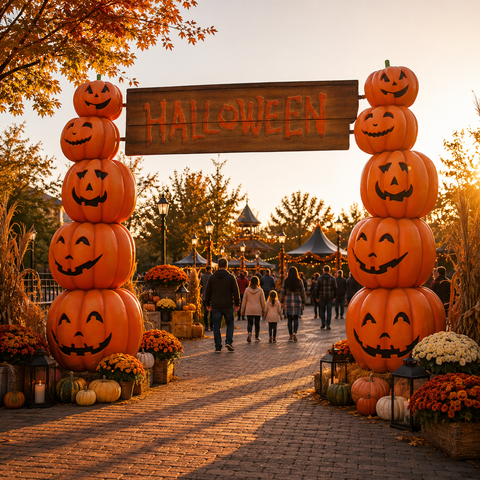 Giant Fiberglass Pumpkin Archway, 181"