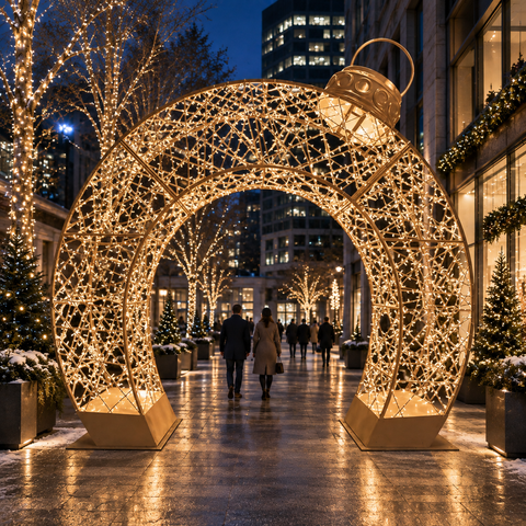 Giant Lighted Ornament Gate, LED Lit (Warm White), 157"