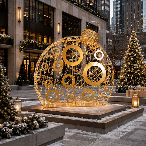 Giant Spotlight Ornament, LED Lit (Warm White), 12ft