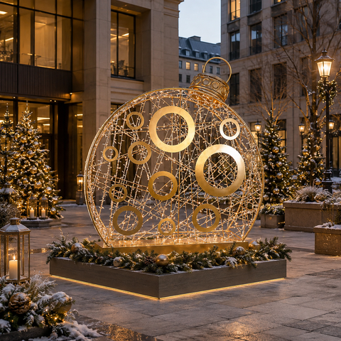 Giant Spotlight Ornament, LED Lit (Warm White), 8ft
