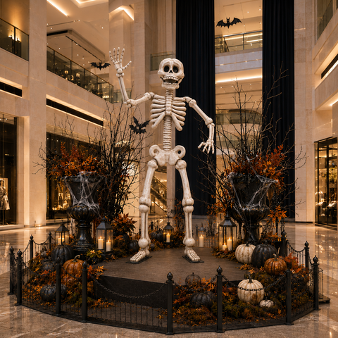 Giant Waving Skeleton Halloween Figure, 150"