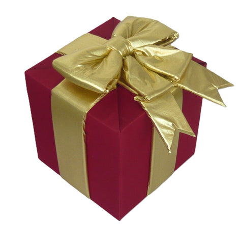 Gift Box with Gold Bow, various sizes and colors