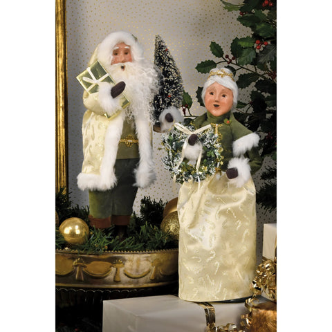 Gold Sparkle Mrs Claus Caroler Figurine, 13"