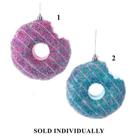 Pink & Blue Donut Ornaments, 6.3" (2 styles - sold individually)