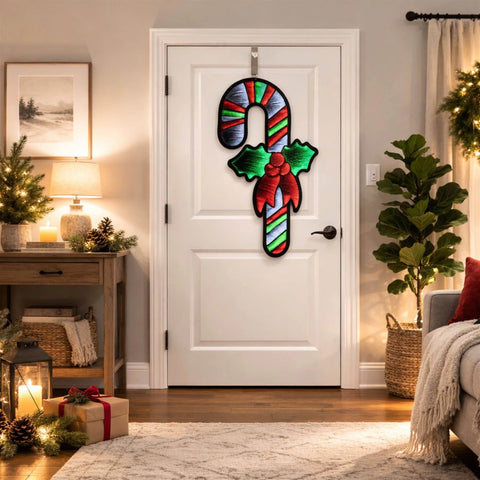 Hanging Candy Cane Infinity Light, Acrylic w/UL Plug, 35"