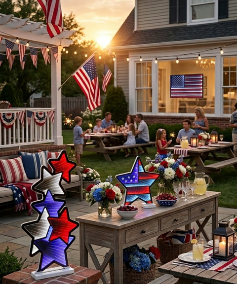 30% Off Lighted USA Flags