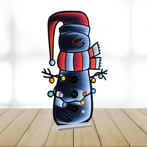 Snowman w/Lights Infinity Light, Acrylic w/UL Plug, 35"
